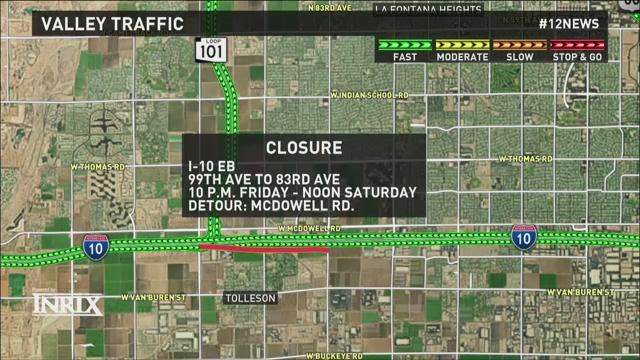 Weekend Road Closures In Phoenix Area | 12news.com