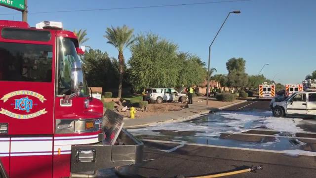 3, including 2 children, taken to hospital after fiery crash in Gilbert ...